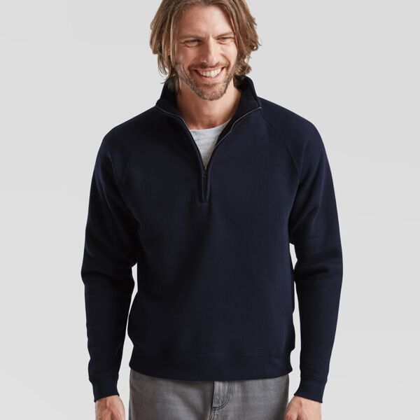 Premium 70/30 zip neck sweatshirt Thumbnail