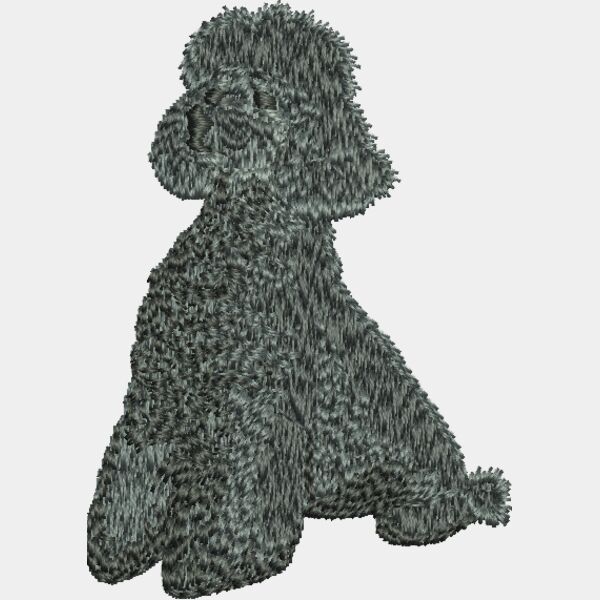 Black sitting poodle Thumbnail
